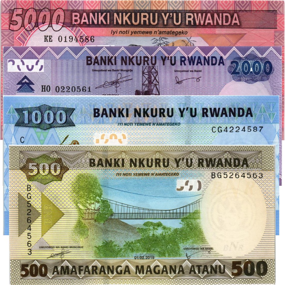 РУАНДА НАБОР 5000-2000-1000-500 ФРАНКОВ мини 1