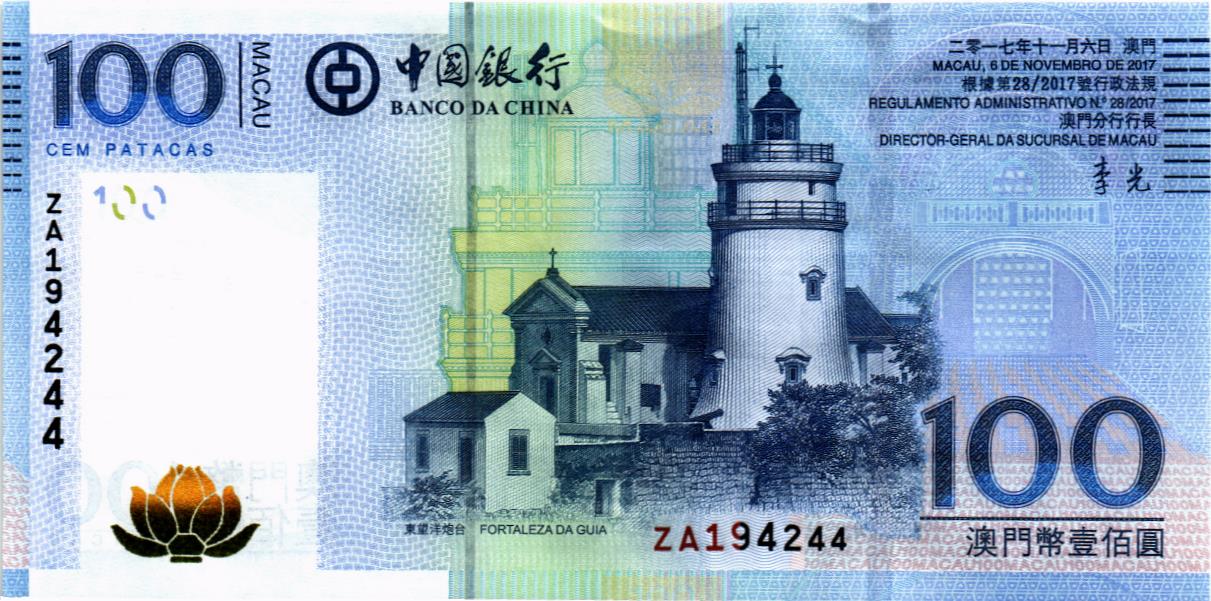 МАКАО 100 ПАТАК (BANK OF CHINA)