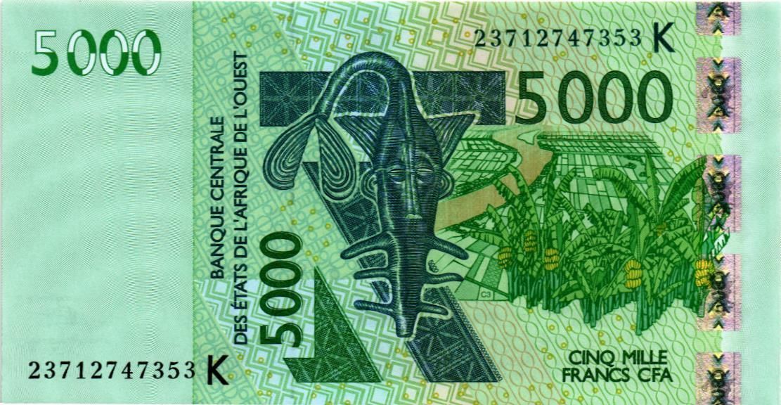 WAS - СЕНЕГАЛ 5000 ФРАНКОВ (K) мини 1