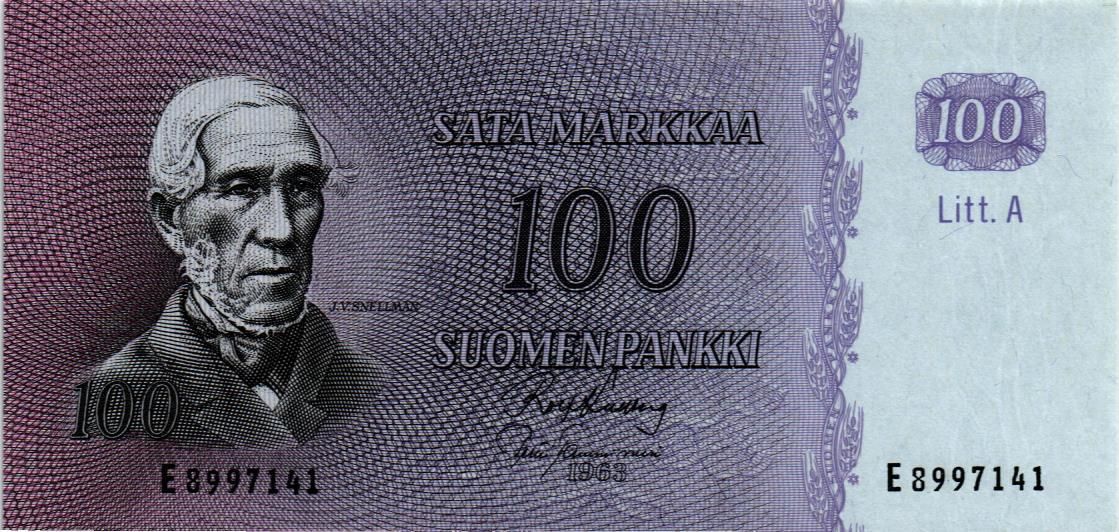 ФИНЛЯНДИЯ 100 МАРОК (Litt. A)