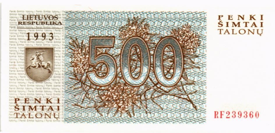 ЛИТВА 500 ТАЛОНАС