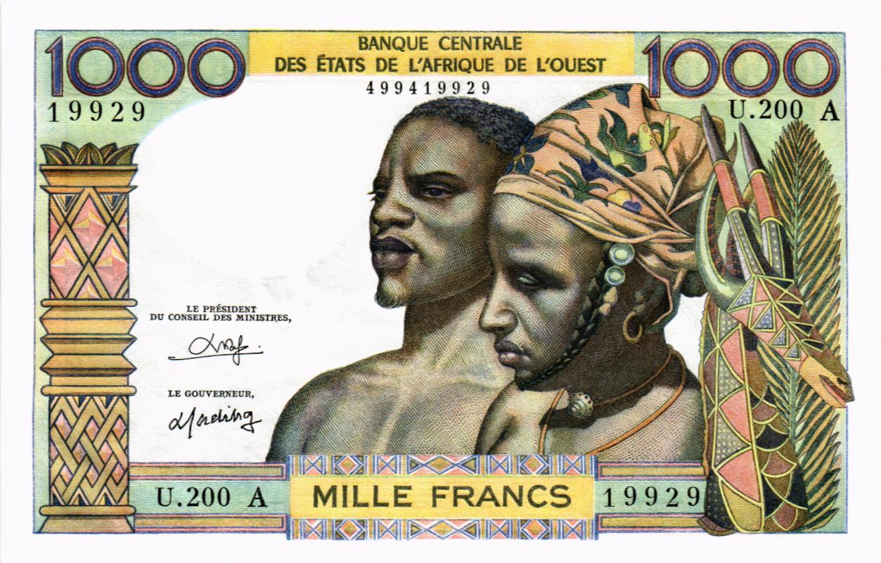 WAS - КОТ-Д'ИВУАР 1000 ФРАНКОВ (A) мини 1