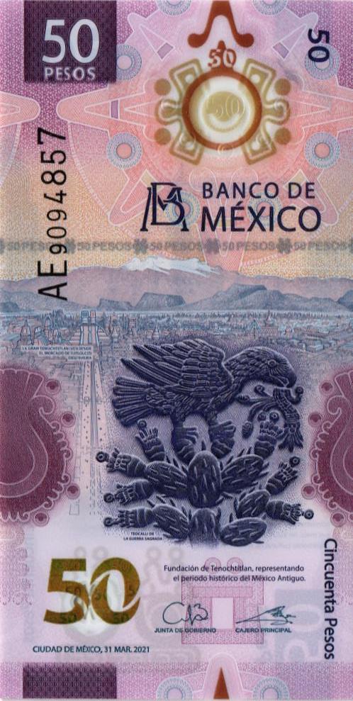 МЕКСИКА 50 ПЕСО (31.03.2021) мини 1