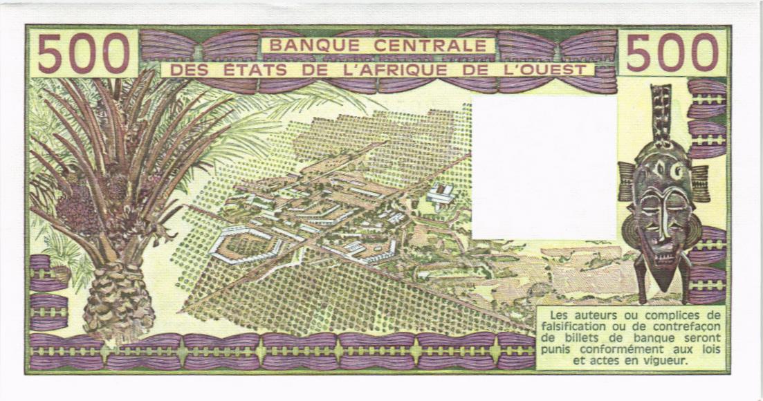 WAS - СЕНЕГАЛ 500 ФРАНКОВ (K) мини 2