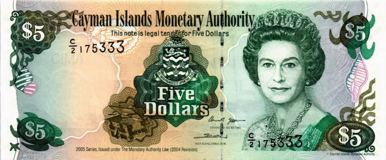КАЙМАНОВЫ ОСТРОВА 5 ДОЛЛАРОВ (C/2)