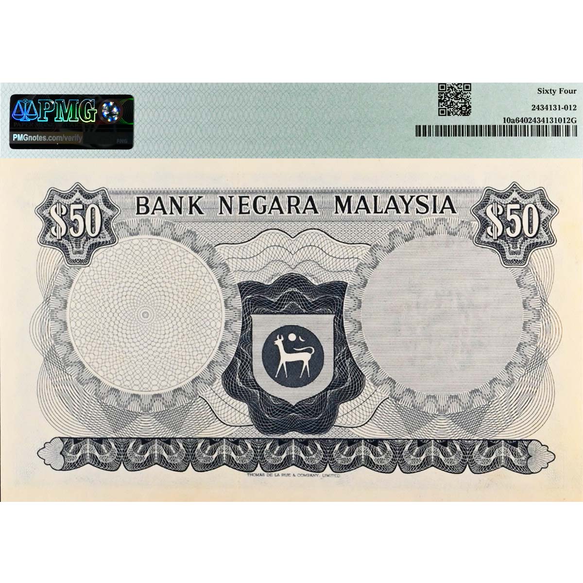МАЛАЙЗИЯ 50 РИНГГИТ (PMG - GRADE 64) мини 2