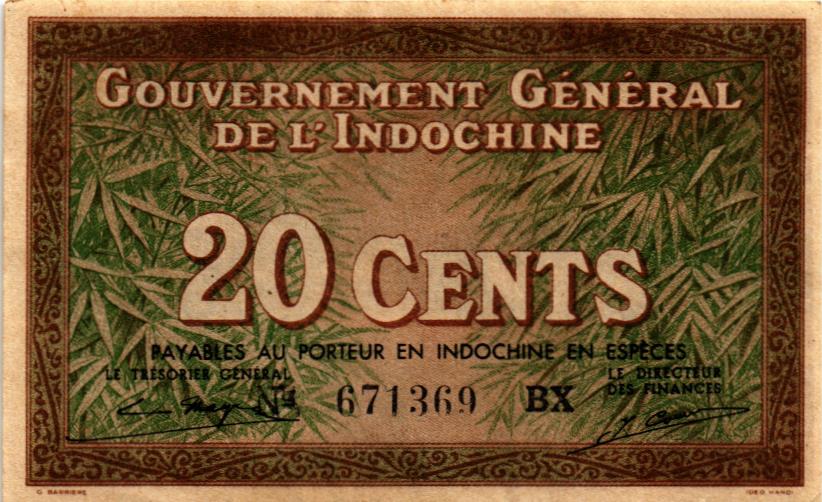 ФРАНЦУЗСКИЙ ИНДОКИТАЙ 20 ЦЕНТОВ