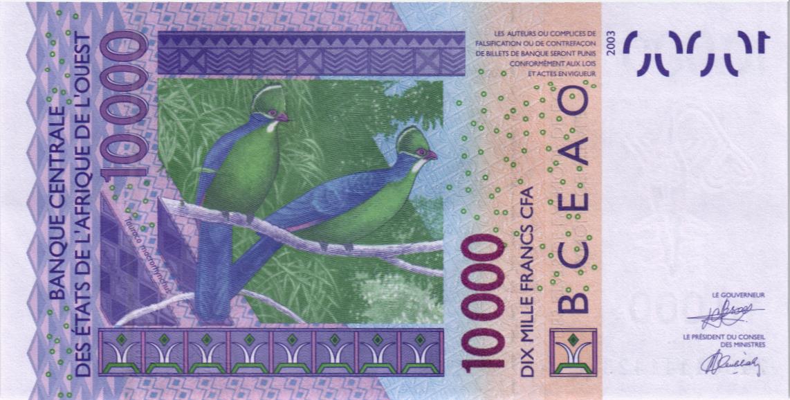 WAS - СЕНЕГАЛ 10000 ФРАНКОВ (K) мини 2