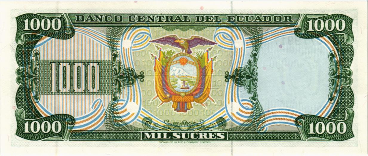 ЭКВАДОР 1000 CУКРЕ (24.05.1980) мини 2