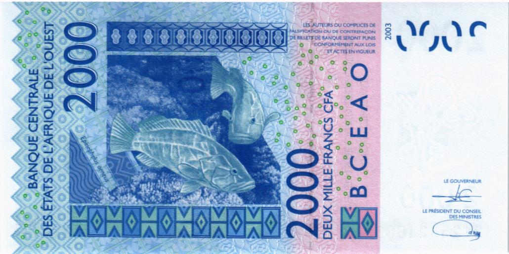 WAS - КОТ-Д'ИВУАР 2000 ФРАНКОВ (A) мини 2