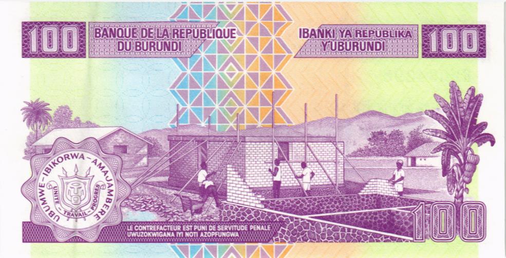 БУРУНДИ 100 ФРАНКОВ мини 2