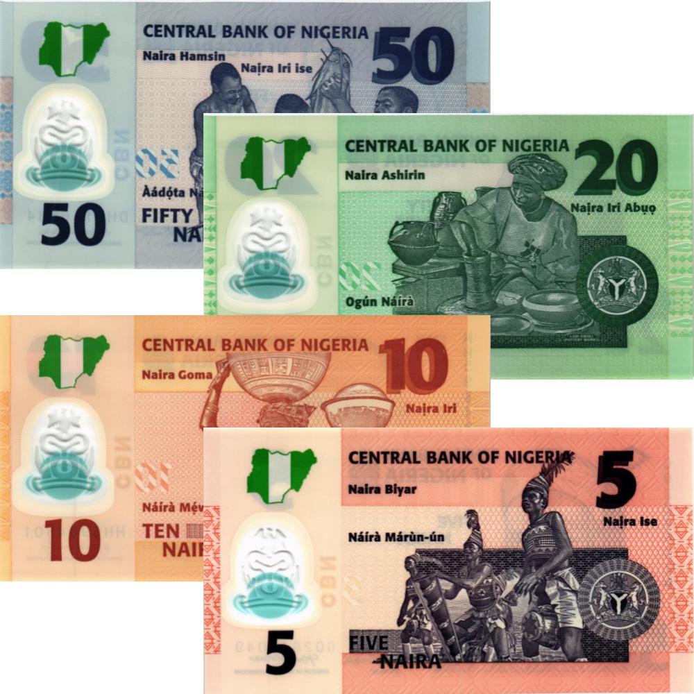 НИГЕРИЯ НАБОР 5-10-20-50 НАЙРА (РАЗНЫЕ ГОДА) мини 2