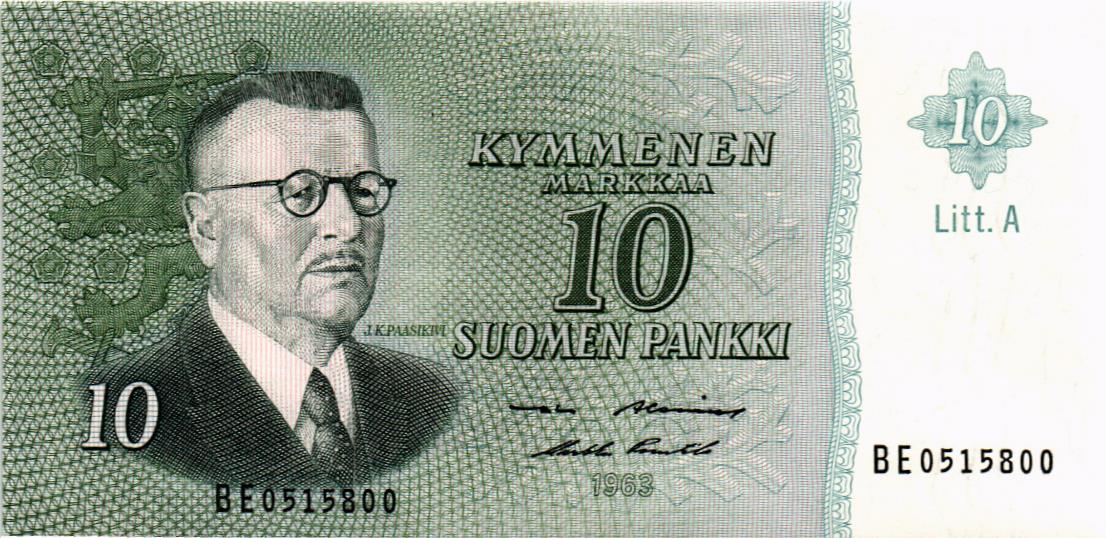 ФИНЛЯНДИЯ 10 МАРОК (Litt. A)