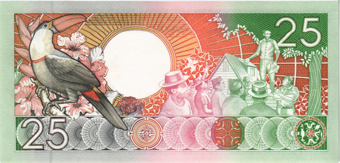 СУРИНАМ 25 ГУЛЬДЕНОВ мини 2