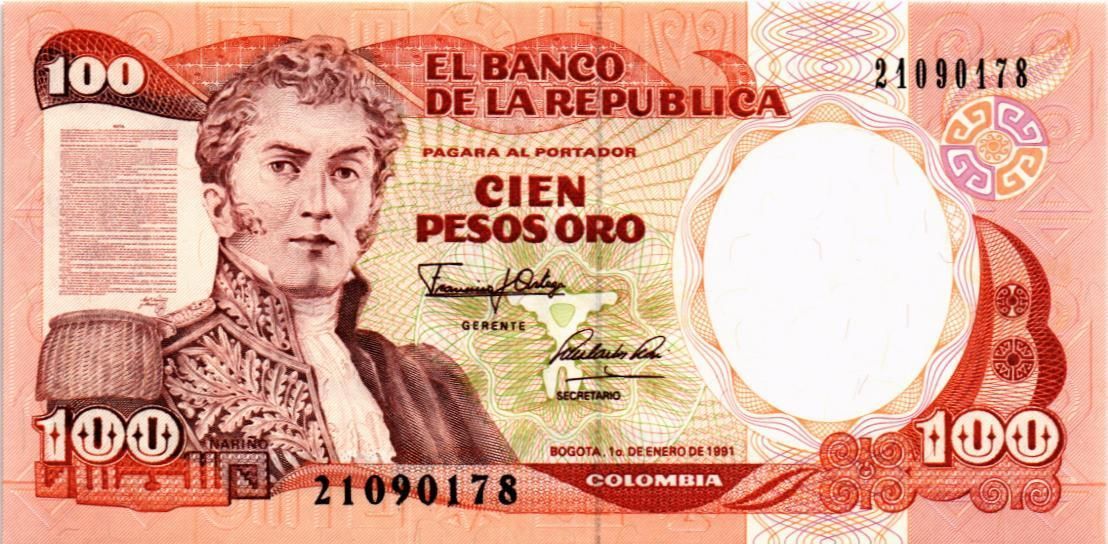 КОЛУМБИЯ 100 ПЕСО (01.01.1991) мини 1
