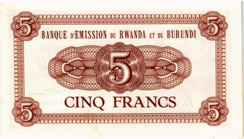 РУАНДА - БУРУНДИ 5 ФРАНКОВ мини 2