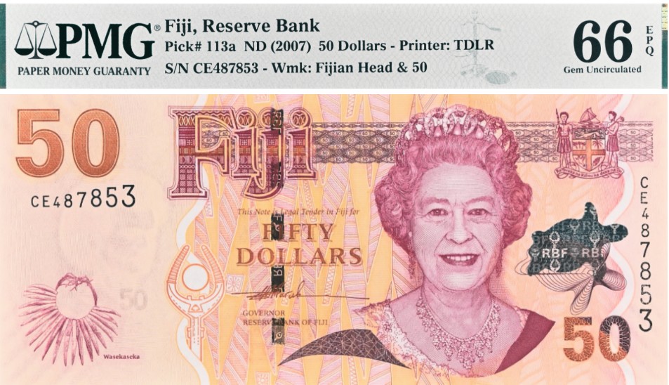 ФИДЖИ 50 ДОЛЛАРОВ (PMG - GRADE 66)
