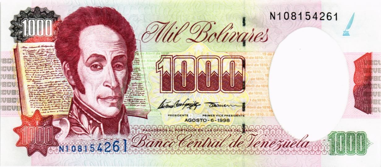 ВЕНЕСУЭЛА 1000 БОЛИВАР (06.08.1998) мини 1