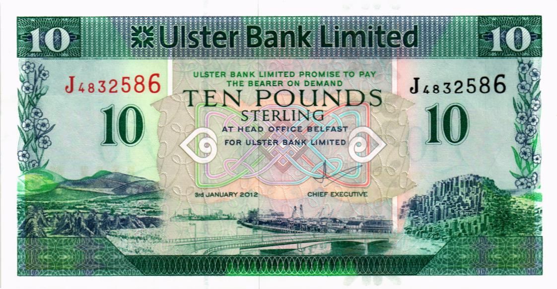 СЕВЕРНАЯ ИРЛАНДИЯ 10 ФУНТОВ (ULSTER BANK)