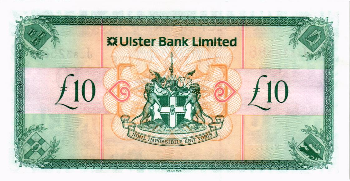 СЕВЕРНАЯ ИРЛАНДИЯ 10 ФУНТОВ (ULSTER BANK) мини 2