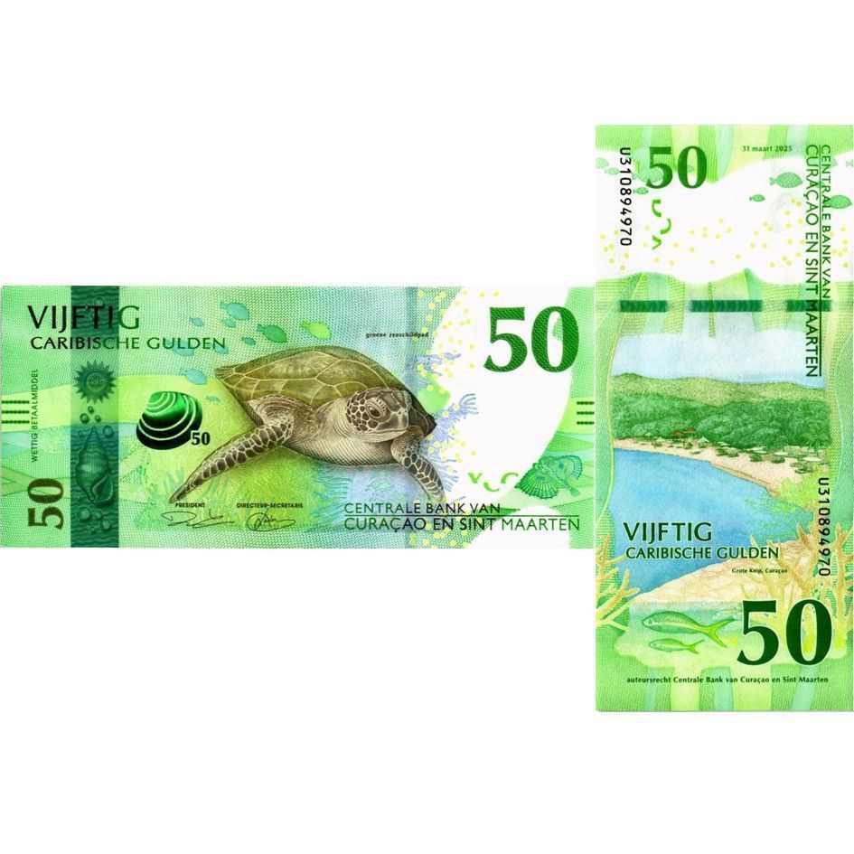 КЮРАСАО И СИНТ-МАРТЕН НАБОР 10-20-50-100-200 ГУЛЬДЕНОВ мини 5