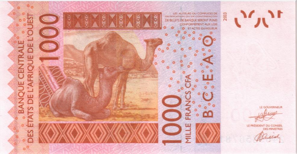 WAS - СЕНЕГАЛ 1000 ФРАНКОВ (K) мини 2