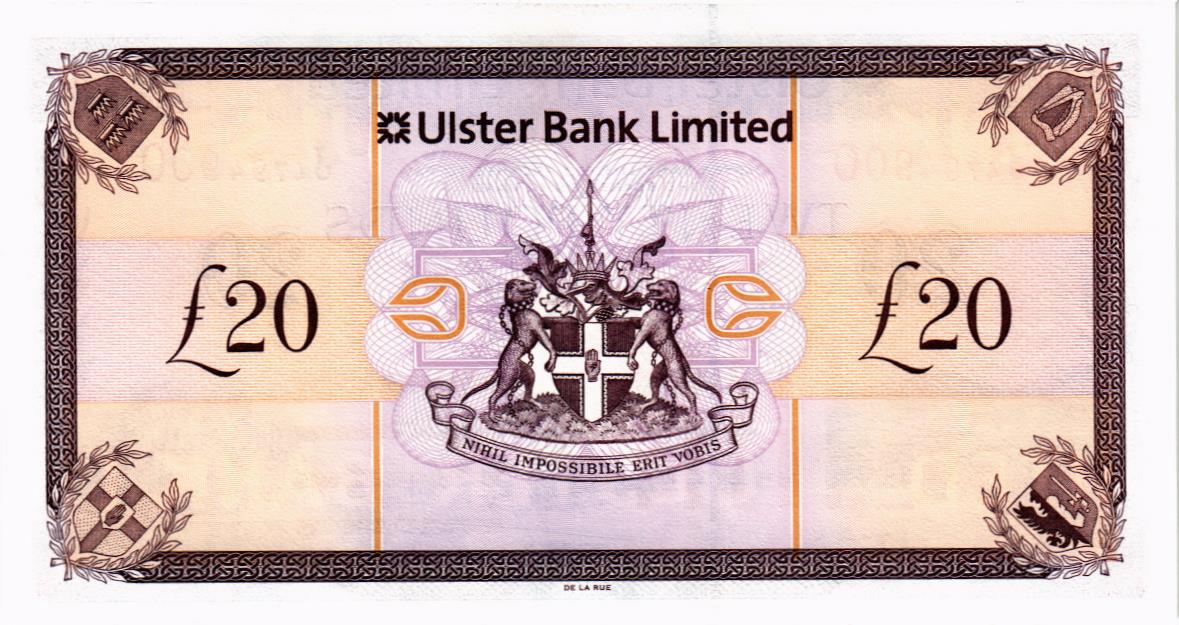 СЕВЕРНАЯ ИРЛАНДИЯ 20 ФУНТОВ (ULSTER BANK) мини 2