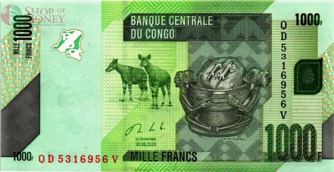 КОНГО ДР 1000 ФРАНКОВ 1