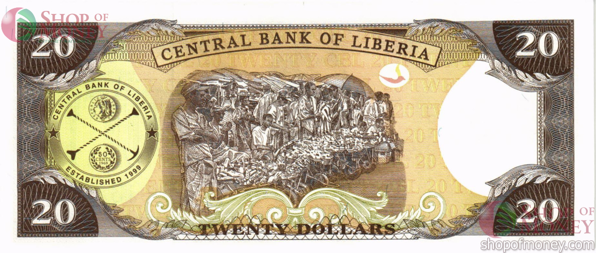 ЛИБЕРИЯ 20 ДОЛЛАРОВ 2