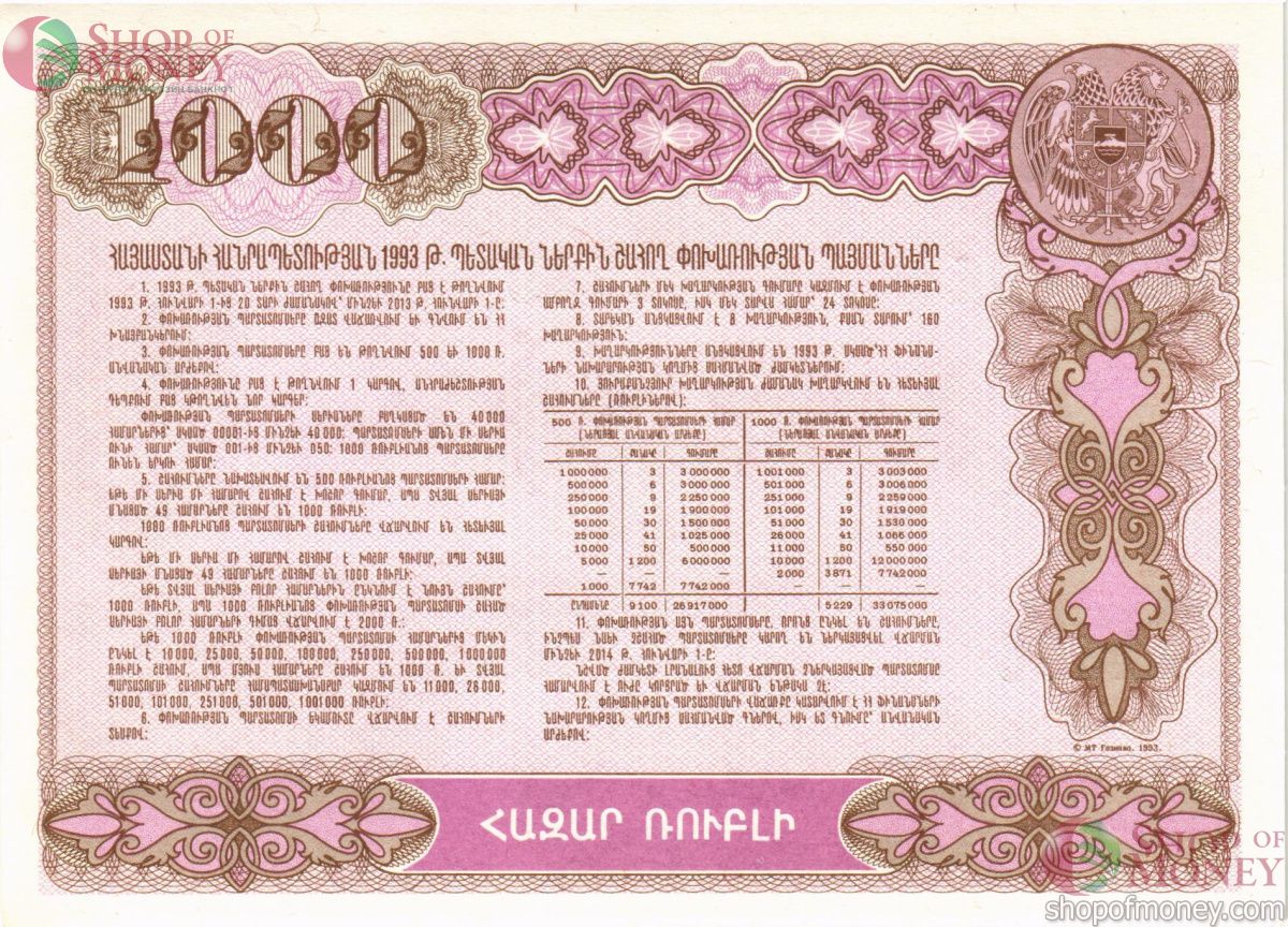 АРМЕНИЯ 1000 ДРАМ 2