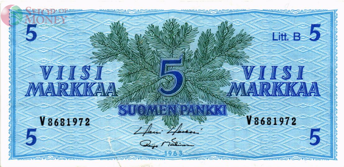 ФИНЛЯНДИЯ 5 МАРОК (Litt. B) 1
