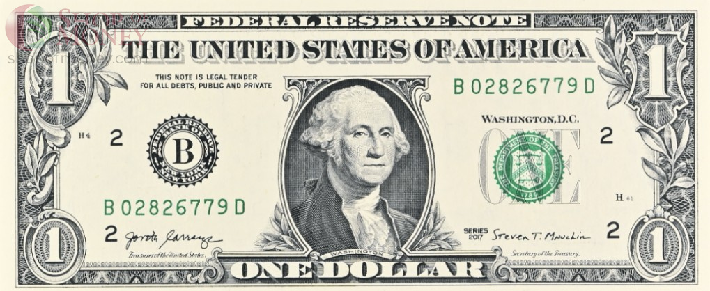 США 1 ДОЛЛАР B - НЬЮ-ЙОРК (PMG - GRADE 64) 3