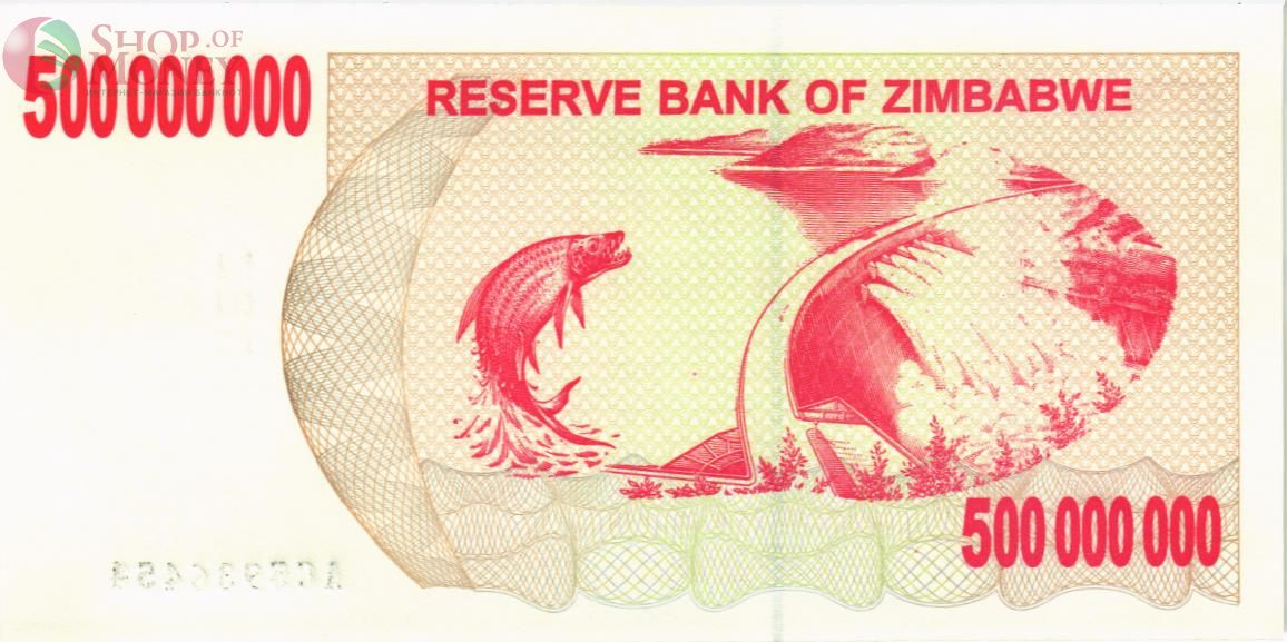 ЗИМБАБВЕ 500000000 ДОЛЛАРОВ 2