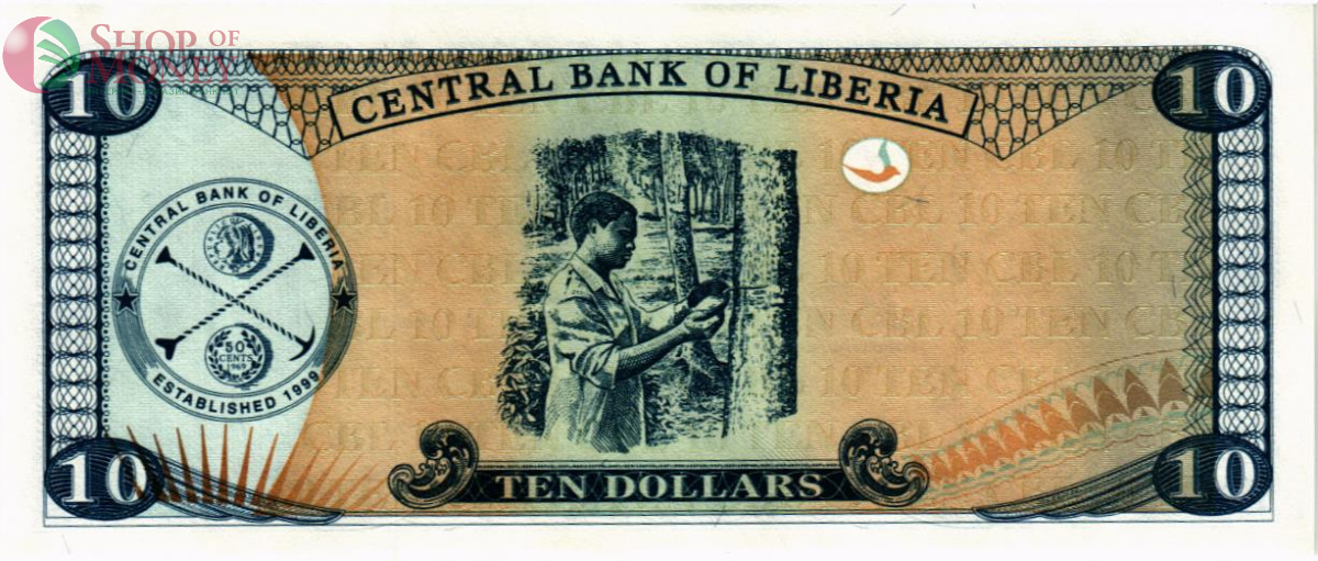 ЛИБЕРИЯ 10 ДОЛЛАРОВ 2
