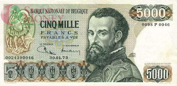 БЕЛЬГИЯ 5000 ФРАНКОВ 1