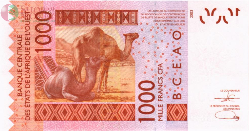 WAS - КОТ-Д'ИВУАР 1000 ФРАНКОВ (A) 2