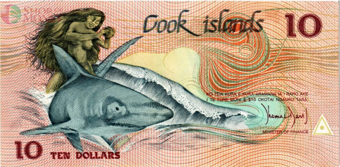 ОСТРОВА КУКА 10 ДОЛЛАРОВ 1