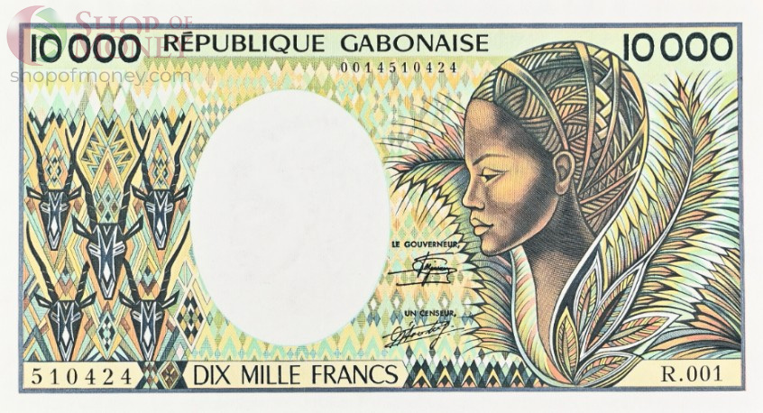 ГАБОН 10000 ФРАНКОВ (PMG - GRADE 64) 3