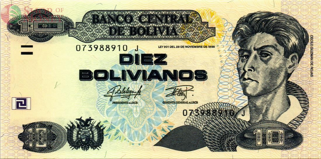 БОЛИВИЯ 10 БОЛИВИАНОС 1