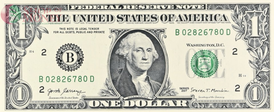 США 1 ДОЛЛАР (B - НЬЮ-ЙОРК - PMG - ГРЕЙД 64) #B02826780D 4