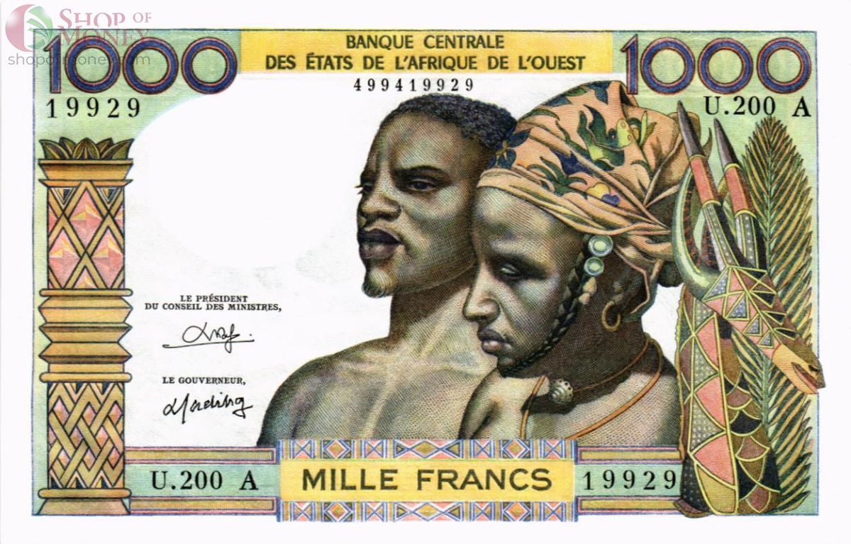 WAS - КОТ-Д'ИВУАР 1000 ФРАНКОВ (A) 1