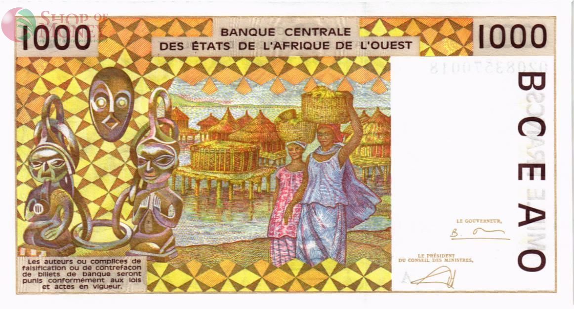 КОТ-Д'ИВУАР 1000 ФРАНКОВ 2