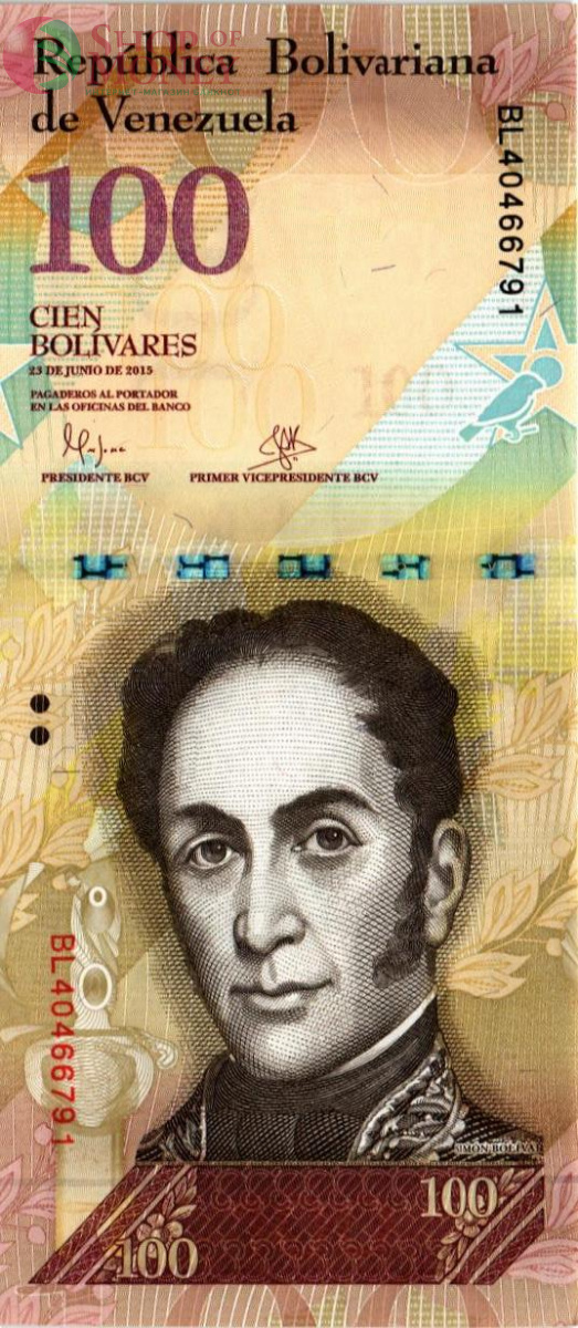ВЕНЕСУЭЛА 100 БОЛИВАР (23.06.2015) 1