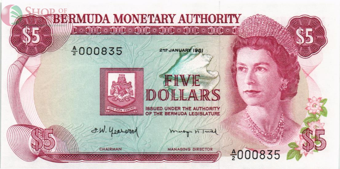 БЕРМУДСКИЕ ОСТРОВА 5 ДОЛЛАРОВ 1