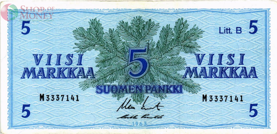 ФИНЛЯНДИЯ 5 МАРОК (Litt. B) 1