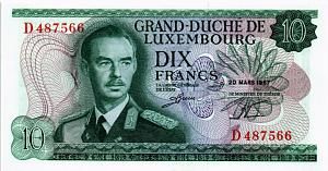 ЛЮКСЕМБУРГ 10 ФРАНКОВ 1