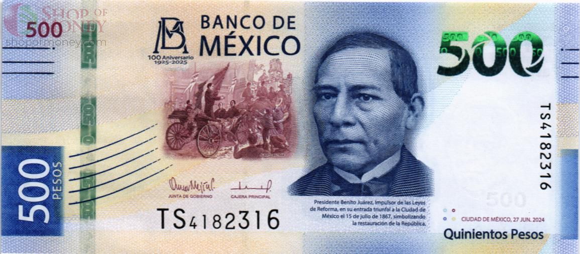МЕКСИКА 500 ПЕСО (НАДПЕЧАТКА) 1