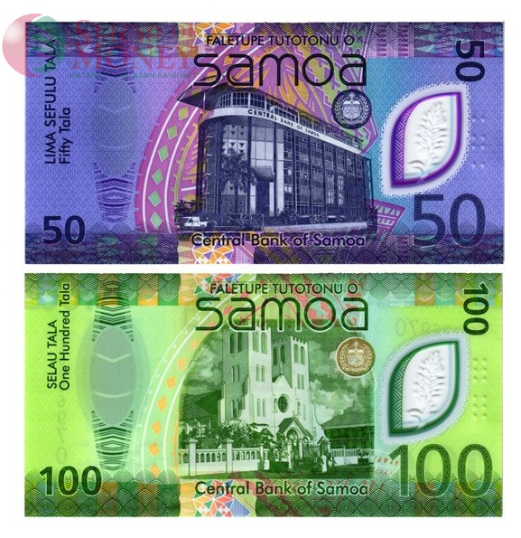 САМОА НАБОР 50-100 ТАЛА (ОДИНАКОВЫЙ СЕРИЙНЫЙ НОМЕР) 2