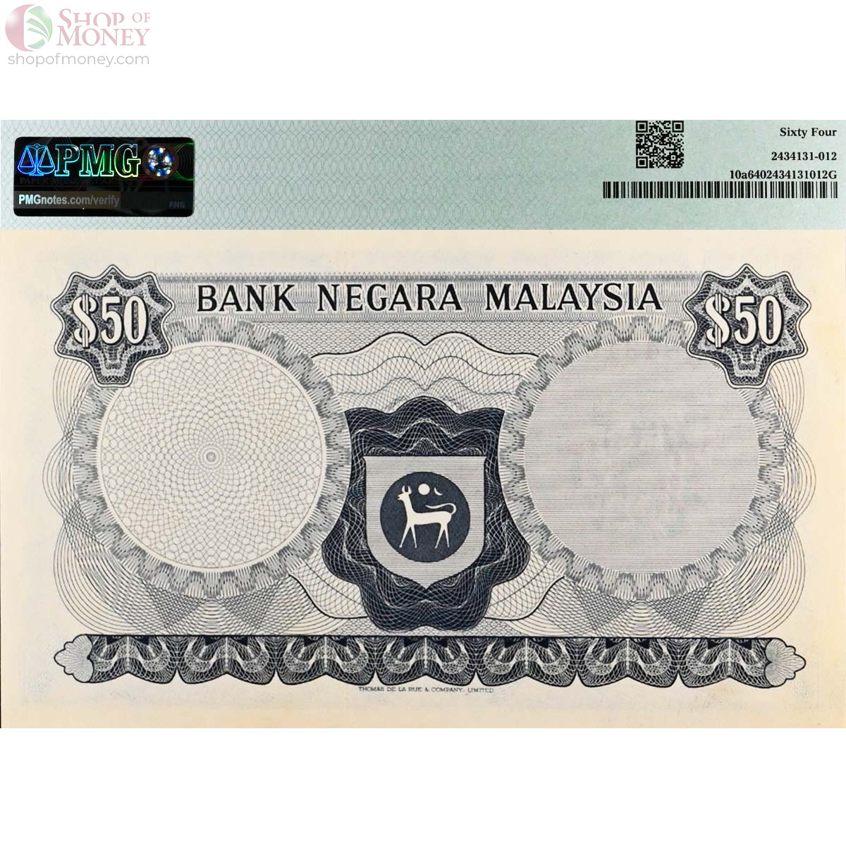МАЛАЙЗИЯ 50 РИНГГИТ (PMG - GRADE 64) 2