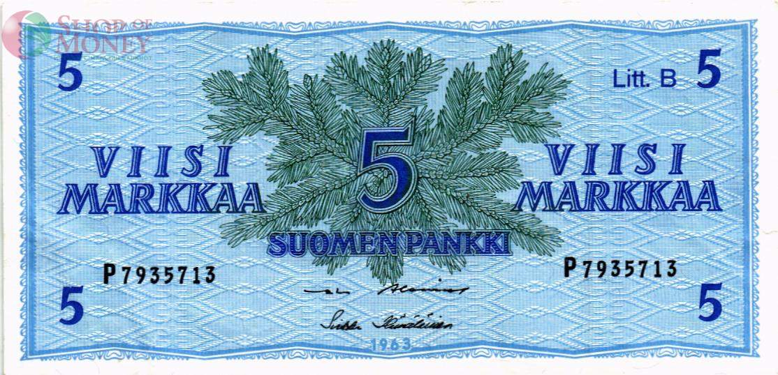 ФИНЛЯНДИЯ 5 МАРОК (Litt. B) 1